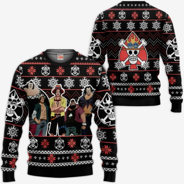 Ace Spade Pirates Ugly Christmas Sweater Custom Anime One Piece XS12 1