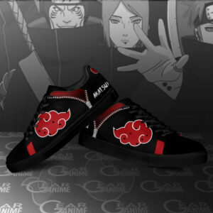 Akatsuki Cloud Skate Shoes Black Anime Custom Sneakers PN09 7