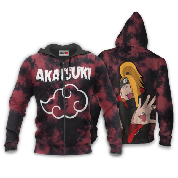 Akatsuki Deidara Hoodie Custom Anime Naruto Merch Clothes Tie Dye Style 1