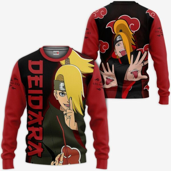 Akatsuki Deidara Hoodie Shirt Naruto Anime Zip Jacket 2