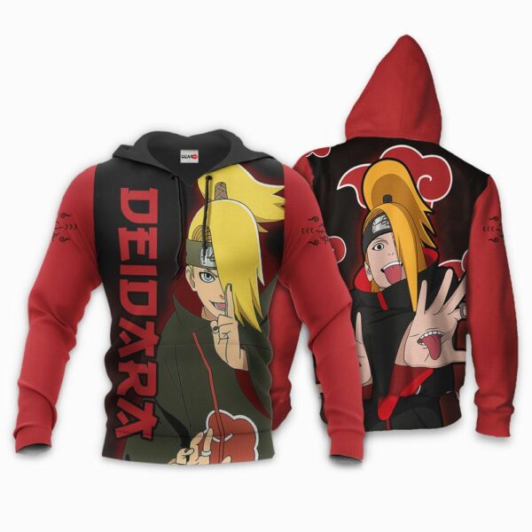 Akatsuki Deidara Hoodie Shirt Naruto Anime Zip Jacket 3