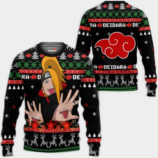 Akatsuki Deidara Ugly Christmas Sweater Custom Naruto Anime XS12 1