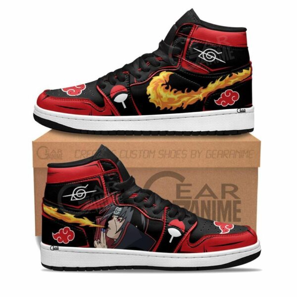 Akatsuki Itachi Shoes Custom Fire Katon no Jutsu Naruto Anime Sneakers 2