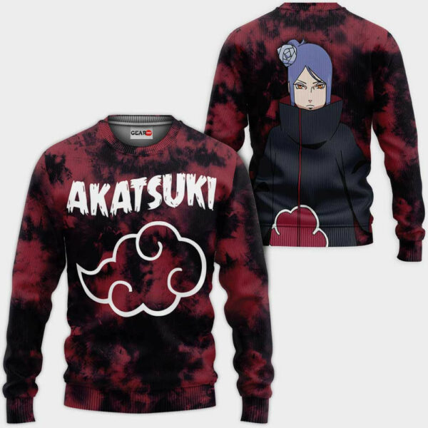 Akatsuki Konan Hoodie Custom Anime Naruto Merch Clothes Tie Dye Style 2