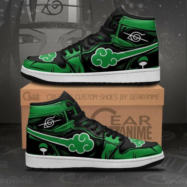 Akatsuki Shoes Green Custom Anime Sneakers 1