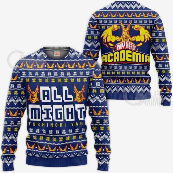 All Might Ugly Christmas Sweater Anime My Hero Academia Xmas Shirt 1