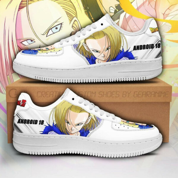 Android 18 Air Shoes Custom Anime Dragon Ball Sneakers Simple Style 1