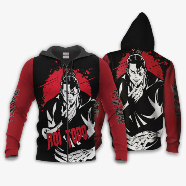 Aoi Todo Hoodie Custom Jujutsu Kaisen Anime Merch Clothes Monochrome 1