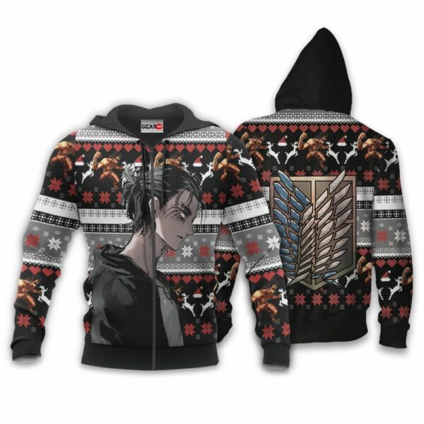 AOT Eren Ugly Christmas Sweater Custom Anime Attack On Titan XS12 2