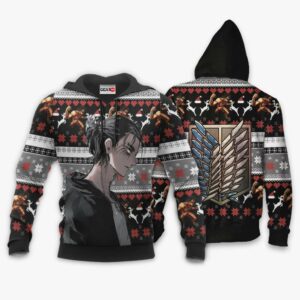 AOT Eren Ugly Christmas Sweater Custom Anime Attack On Titan XS12 7