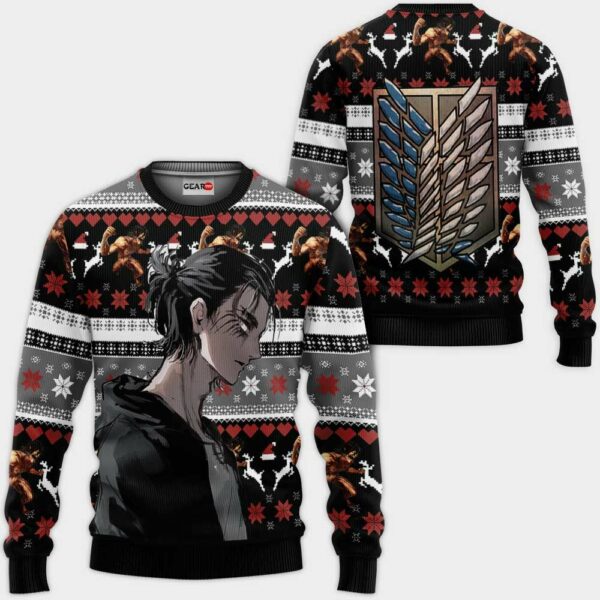 AOT Eren Ugly Christmas Sweater Custom Anime Attack On Titan XS12 1