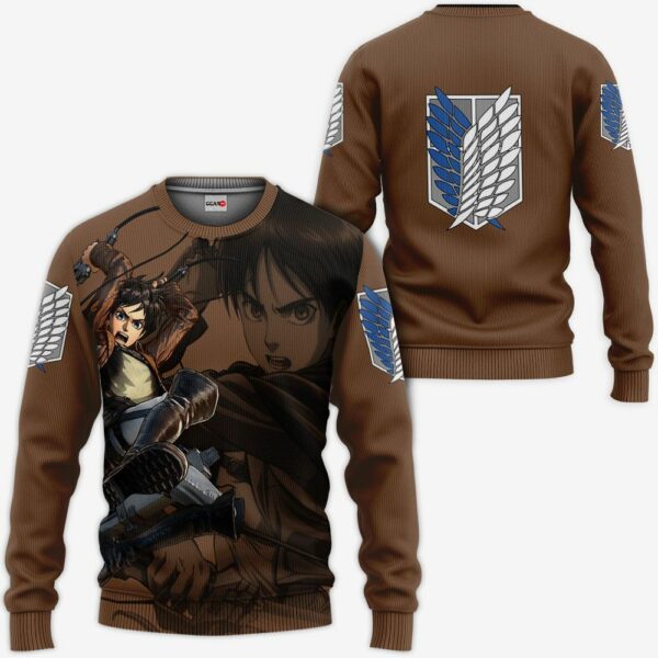 AOT Eren Yeager Hoodie Shirt Attack On Titan Anime Zip Jacket 2