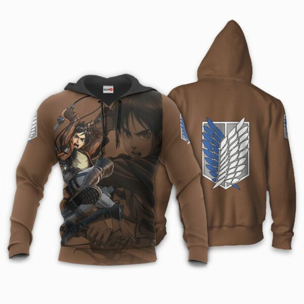 AOT Eren Yeager Hoodie Shirt Attack On Titan Anime Zip Jacket 3