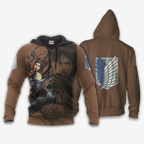 AOT Eren Yeager Hoodie Shirt Attack On Titan Anime Zip Jacket 1