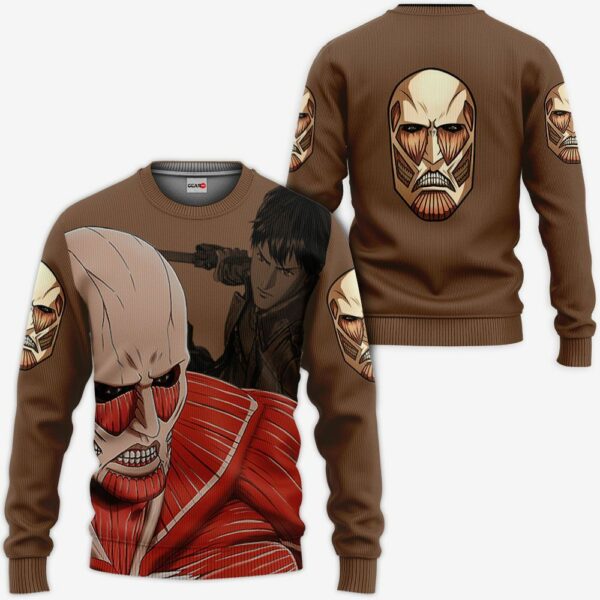 AOT Giant Titan Hoodie Shirt Attack On Titan Anime Zip Jacket 2