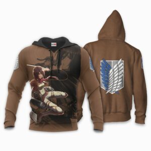 AOT Mikasa Ackerman Hoodie Shirt Attack On Titan Anime Zip Jacket 8