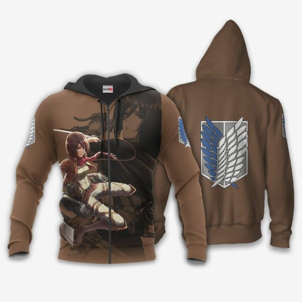 AOT Mikasa Ackerman Hoodie Shirt Attack On Titan Anime Zip Jacket 1