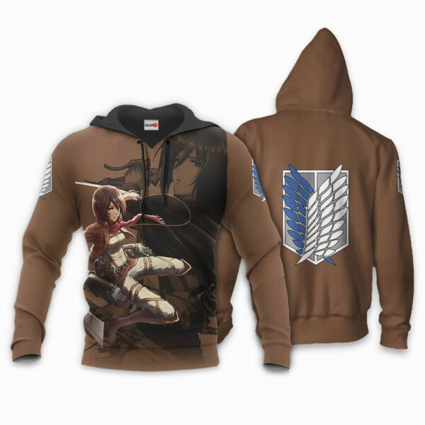 AOT Mikasa Ackerman Hoodie Shirt Attack On Titan Anime Zip Jacket 3