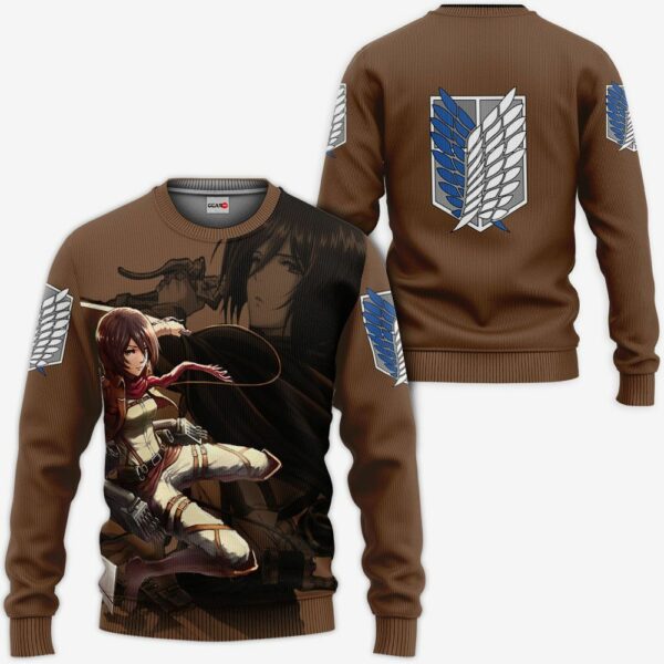 AOT Mikasa Ackerman Hoodie Shirt Attack On Titan Anime Zip Jacket 2