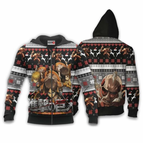 AOT Squad Ugly Christmas Sweater Custom Anime Attack On Titan XS12 2