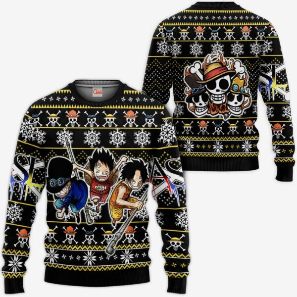 ASL Pirates Ugly Christmas Sweater Custom Anime One Piece XS12 1