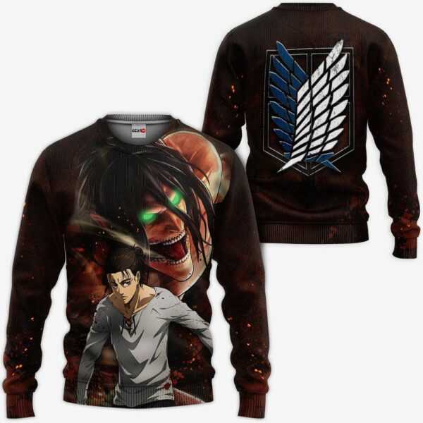 Attack On TiTan Eren Yeager Hoodie AOT Final Season Anime Shirt 2