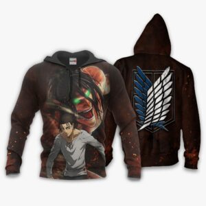 Attack On TiTan Eren Yeager Hoodie AOT Final Season Anime Shirt 8