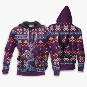 Beerus Ugly Christmas Sweater Custom Anime Dragon Ball XS12 7