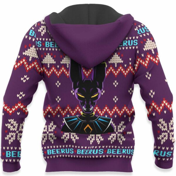 Beerus Ugly Christmas Sweater Custom Anime Dragon Ball XS12 4