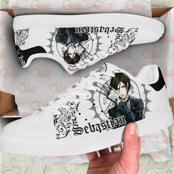 Black Butler Sebastian Michaelis Skate Shoes Custom Anime Sneakers 2
