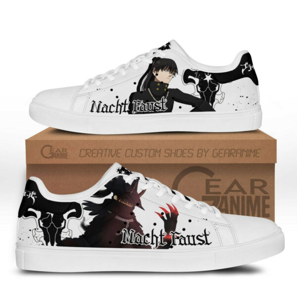 Black Clover Nacht Faust Skate Shoes Custom Anime Sneakers 1