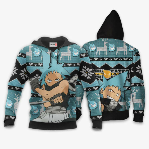 Black Star Ugly Christmas Sweater Custom Anime Soul Eater XS12 3