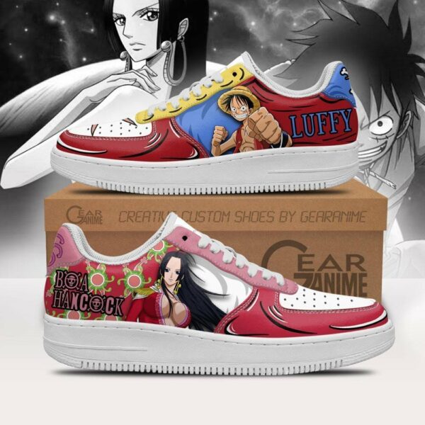 Boa Hancock And Luffy Air Shoes Custom Anime One Piece Sneakers 1