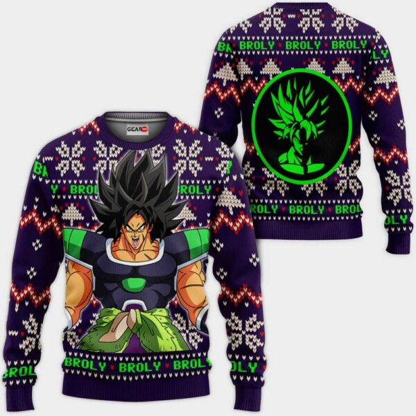 Broly Ugly Christmas Sweater Custom Anime Dragon Ball XS12 1