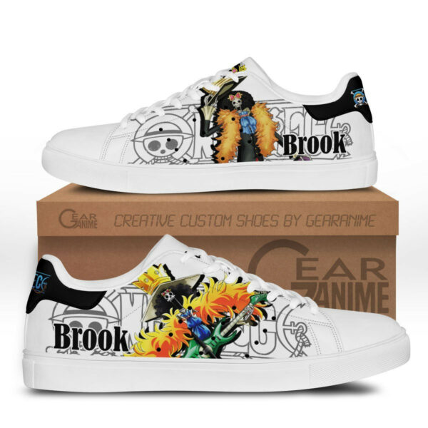 Brook Skate Shoes Custom Anime One Piece Shoes 1