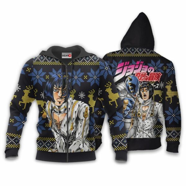 Bruno Bucciarati Ugly Christmas Sweater Custom Anime JJBA XS12 2