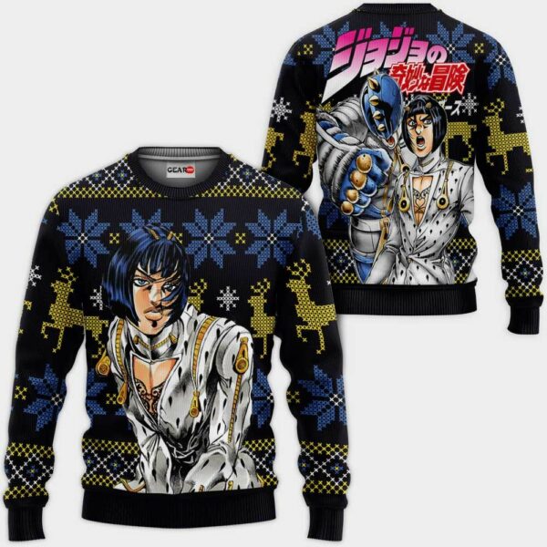 Bruno Bucciarati Ugly Christmas Sweater Custom Anime JJBA XS12 1