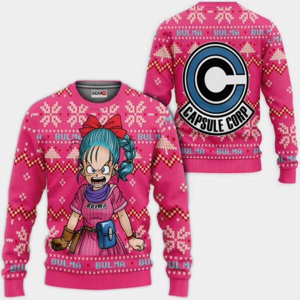 Bulma Ugly Christmas Sweater Custom Anime Dragon Ball XS12 1