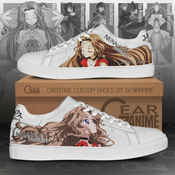 Code Geass Nunnally vi Britannia Skate Shoes Custom Anime Sneakers 1