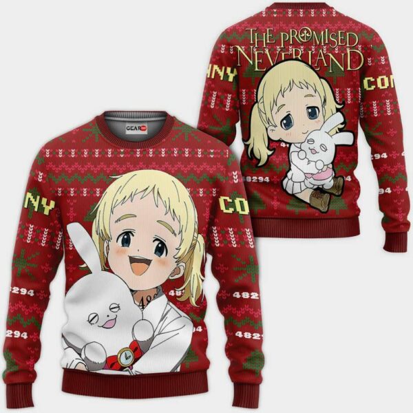 Conny Ugly Christmas Sweater Custom Anime The Promised Neverland XS12 1