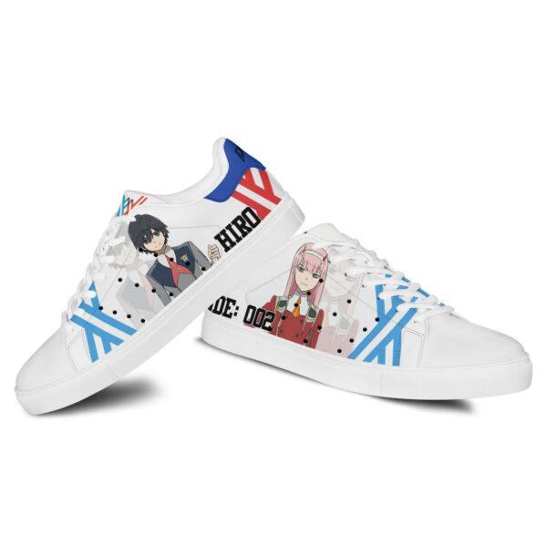 Darling in the Franxx Zero Two and Hiro Skate Shoes Custom Anime Sneakers 3