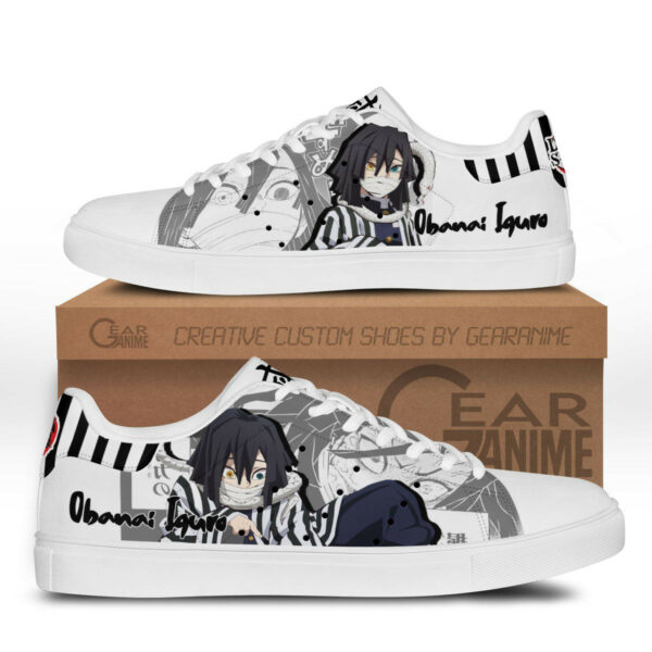 Demon Slayer Obanai Iguro Skate Shoes Custom Anime Sneakers 1