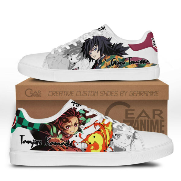 Demon Slayer Tanjiro and Giyu Skate Shoes Custom Anime Sneakers 1