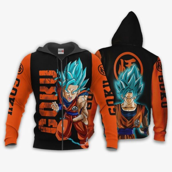 Dragon Ball Goku Blue Hoodie Custom DBZ Anime Shirts Jacket 1