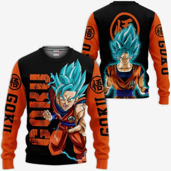 Dragon Ball Goku Blue Hoodie Custom DBZ Anime Shirts Jacket 2