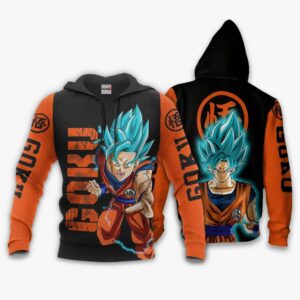 Dragon Ball Goku Blue Hoodie Custom DBZ Anime Shirts Jacket 8