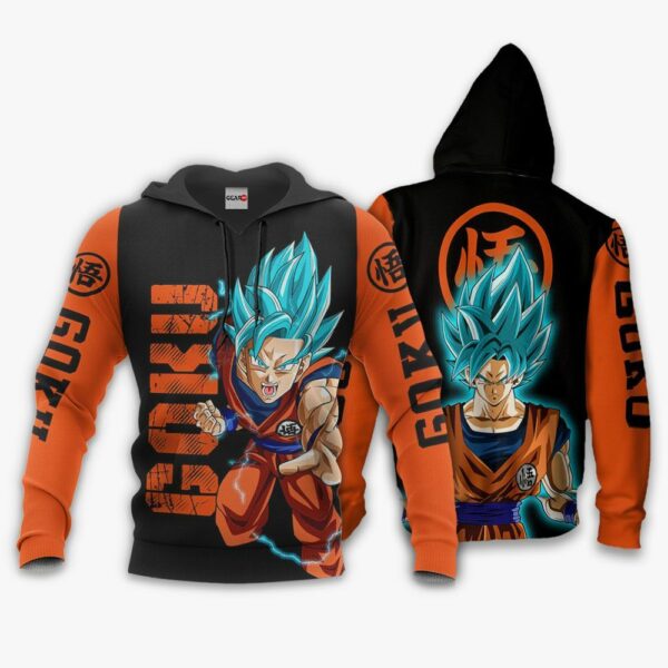 Dragon Ball Goku Blue Hoodie Custom DBZ Anime Shirts Jacket 3