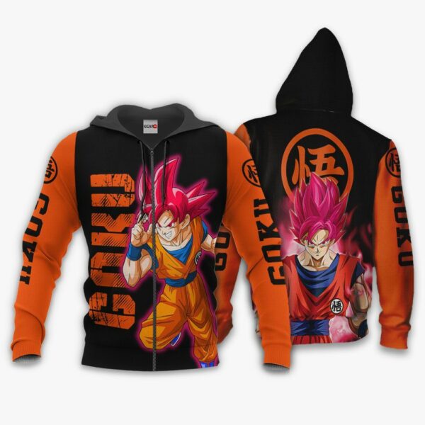 Dragon Ball Goku Saiyan God Hoodie Shirt Anime Zip Jacket 1