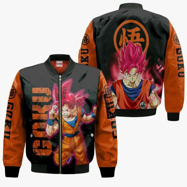 Dragon Ball Goku Saiyan God Hoodie Shirt Anime Zip Jacket 4