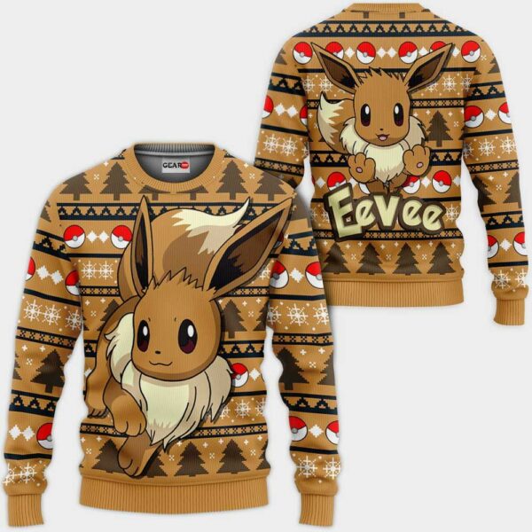 Eevee Ugly Christmas Sweater Custom Anime Pokemon XS12 1